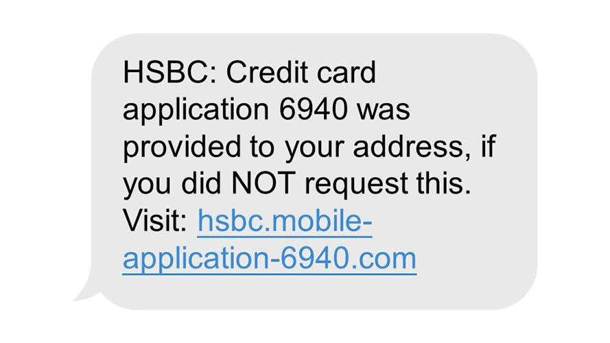 Sample phishing SMS 2