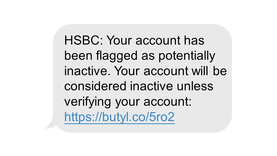 Sample phishing SMS 3