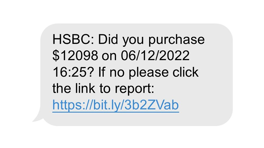 Sample phishing SMS 4